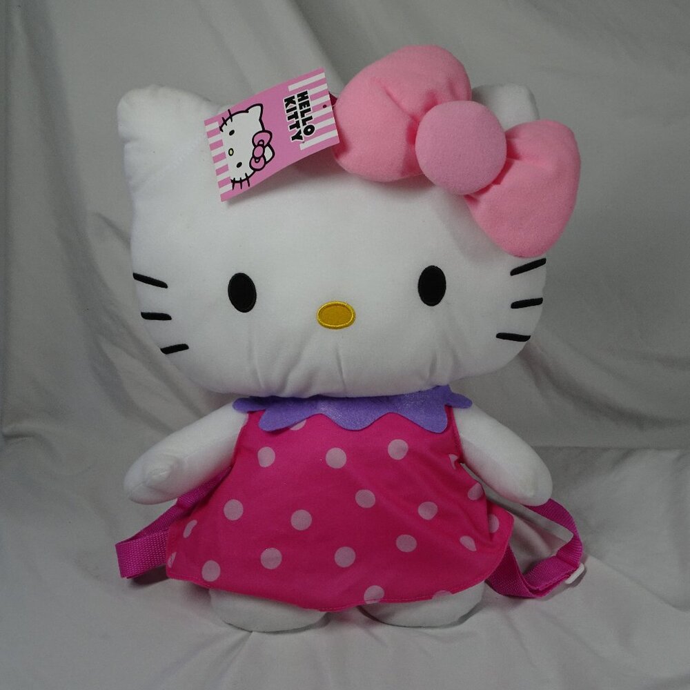 Sanrio Hello Kitty Plush Backpack with Polka Dots